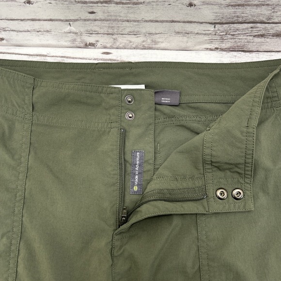 Exofficio Pants 12 Womens Insect Shield Nylon Stretch Roll Up Hiking Olive Green - Picture 2 of 11